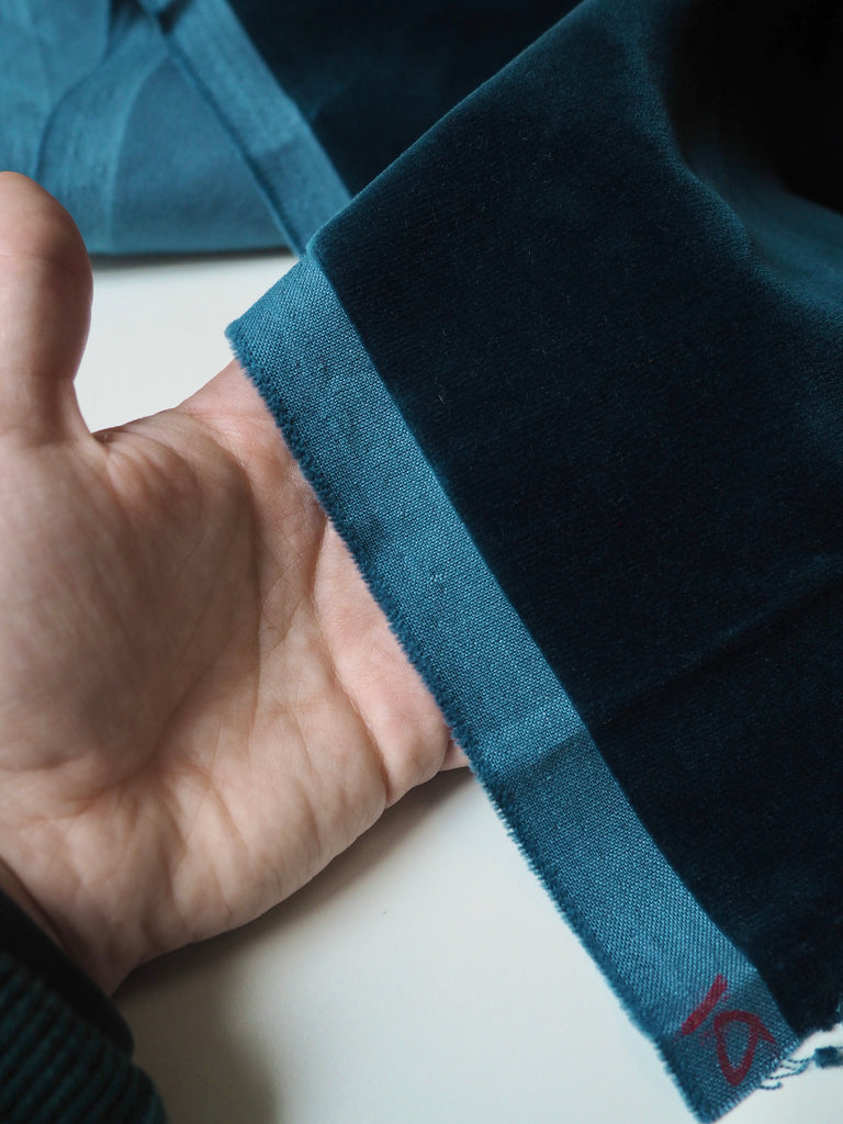 Sea Blue Cotton Velvet