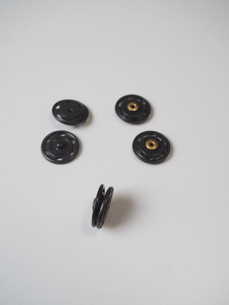 Dark Grey Metal Sew-on Press Studs 18mm