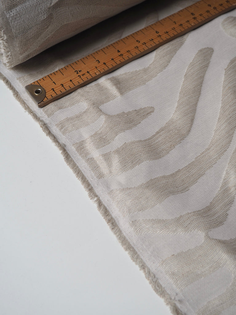 Natural Cotton/Linen Zebra Cloqué