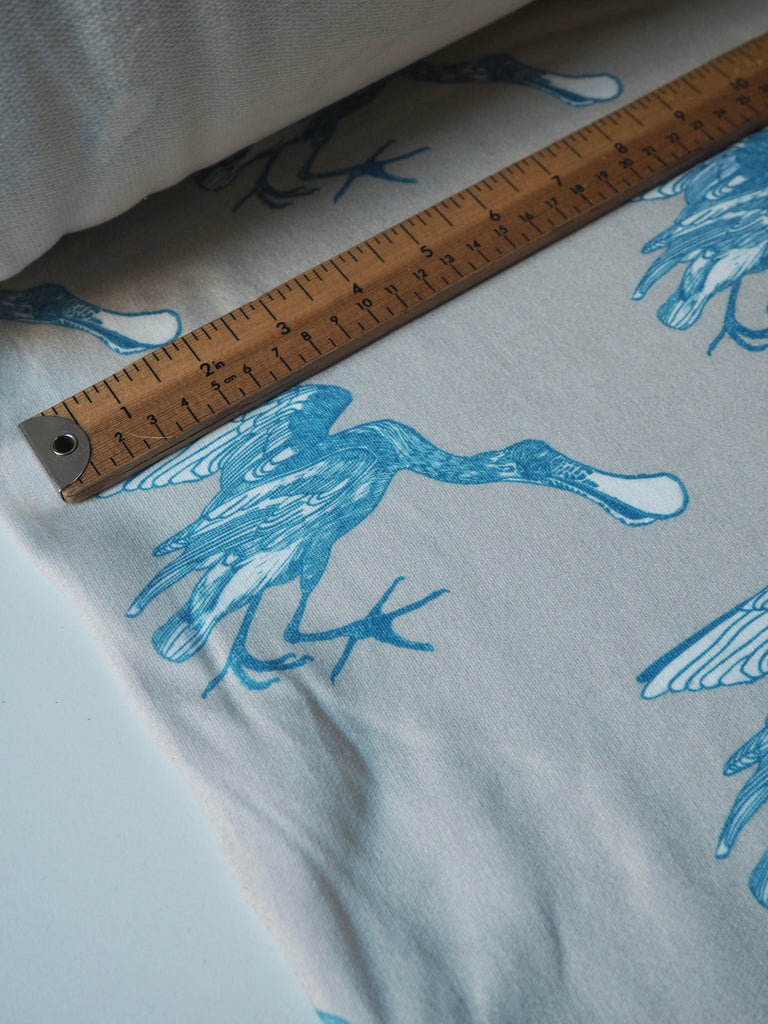 Blue Spoonbill Organic Cotton Loopback Jersey