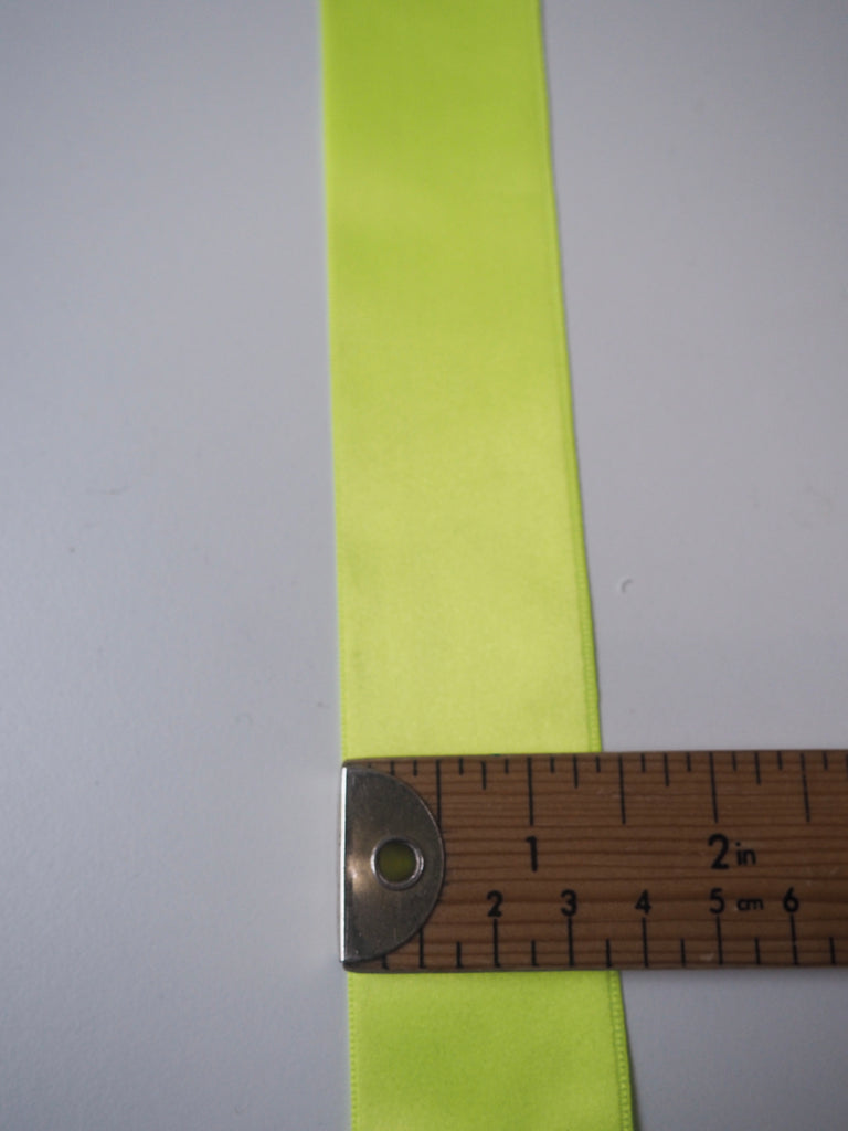 Neon Yellow Double Faced Satin Ribbon 40mm