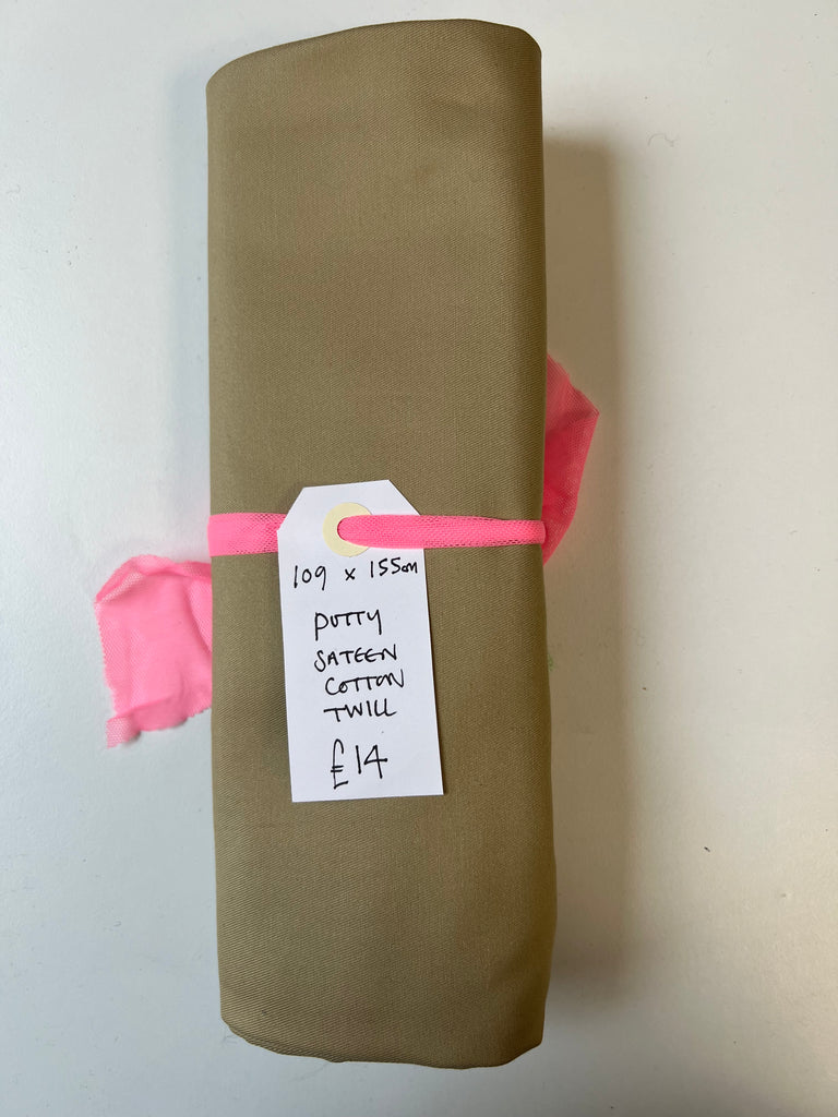 Putty Sateen Cotton Twill Remnant