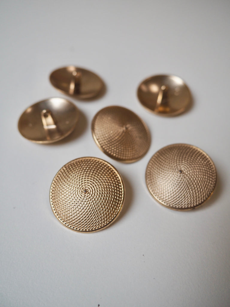 Gold Rope Swirl Metal Domed Shank Buttons 28mm/44L