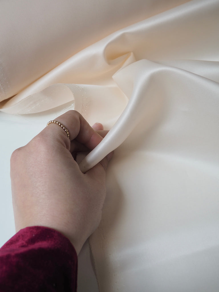 Light Peach Heavy Silk Satin Organza