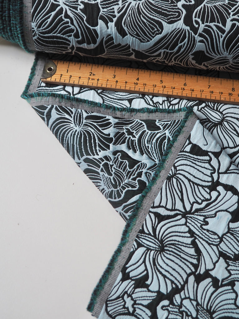 Green + Blue Floral Jacquard