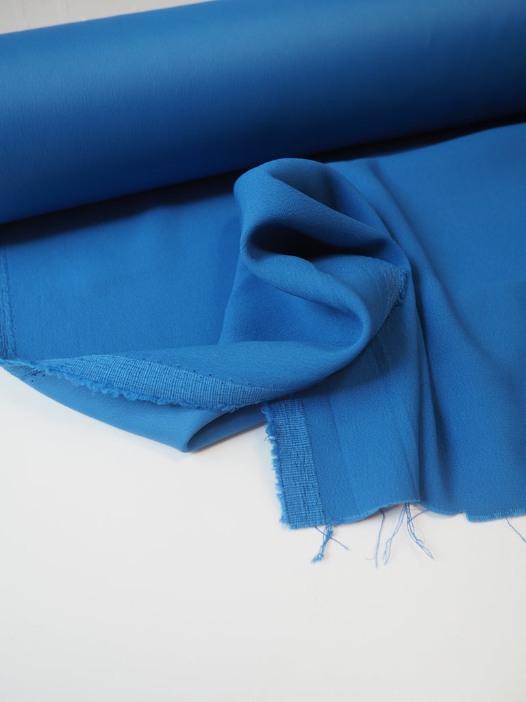 Cobalt Viscose/Acetate Crepe-Backed Satin