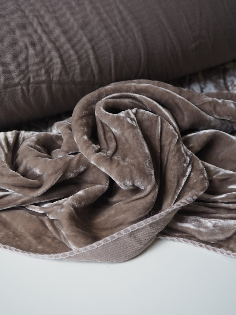 Taupe Silk/Viscose Velvet