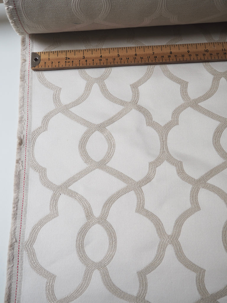 Lattice Satin Cream Jacquard