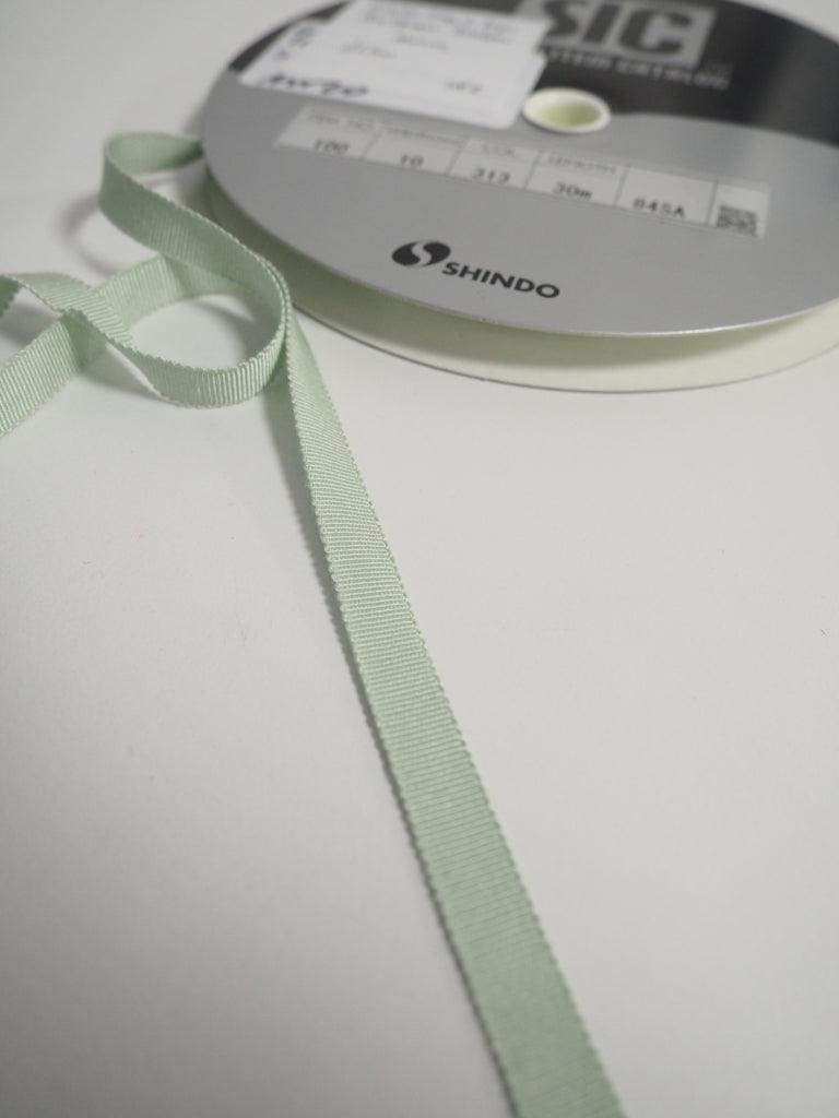 Shindo Light Sage Grosgrain Ribbon 10mm