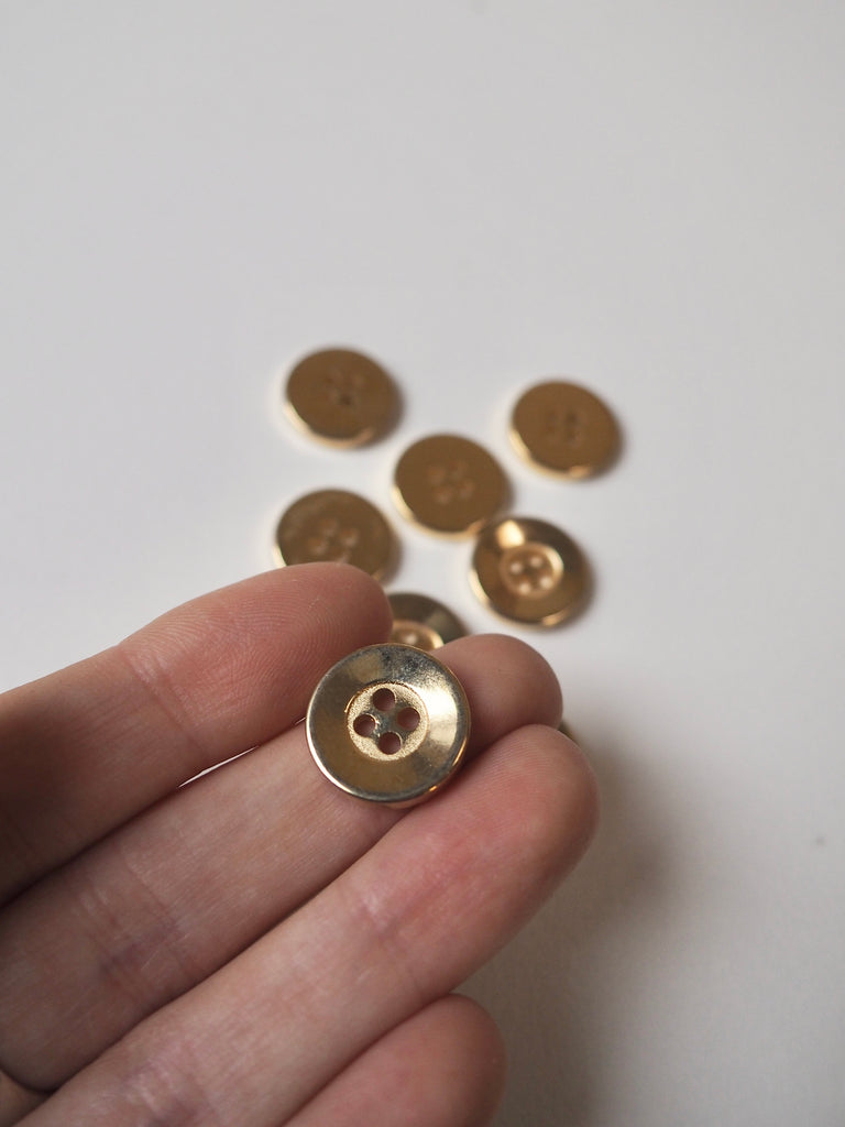 Gold Thick-rimmed Buttons 15mm/24L