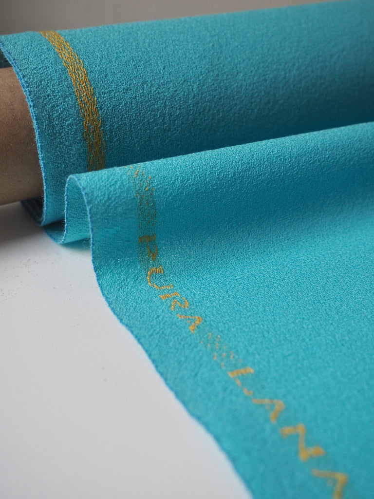 Mediterranean Blue Wool Crepe