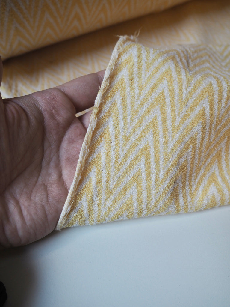 Yellow Chevron Cotton Loopback Jersey