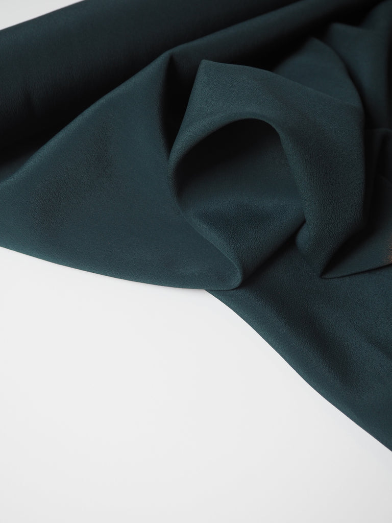 Deep Green Silk/Acetate Crepe de Chine