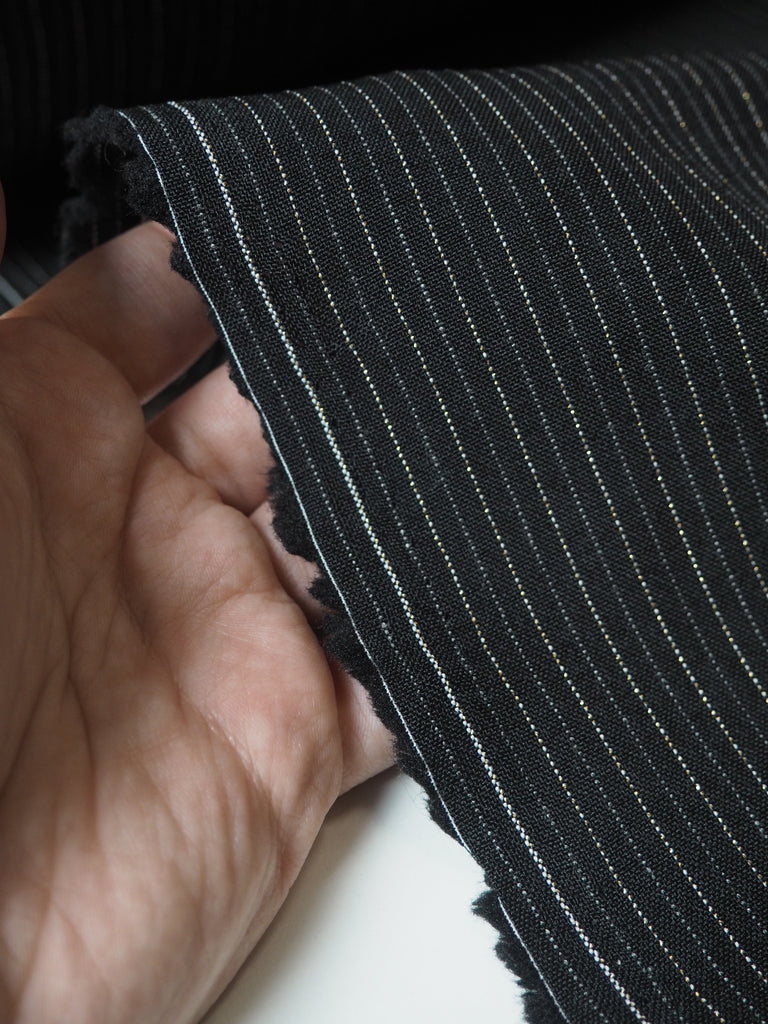 Black + Gold Lurex Pinstripe Suiting