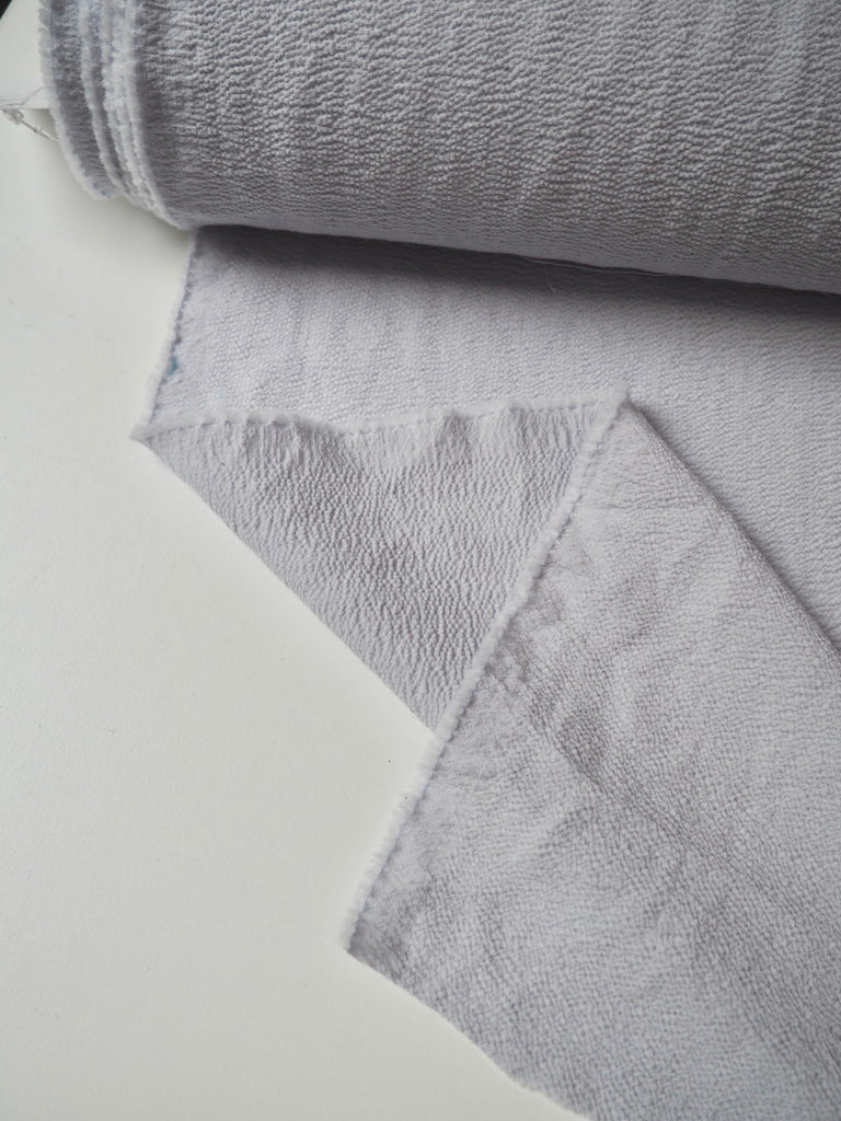 Pale Blue Stretch Wool Crinkle Crepe