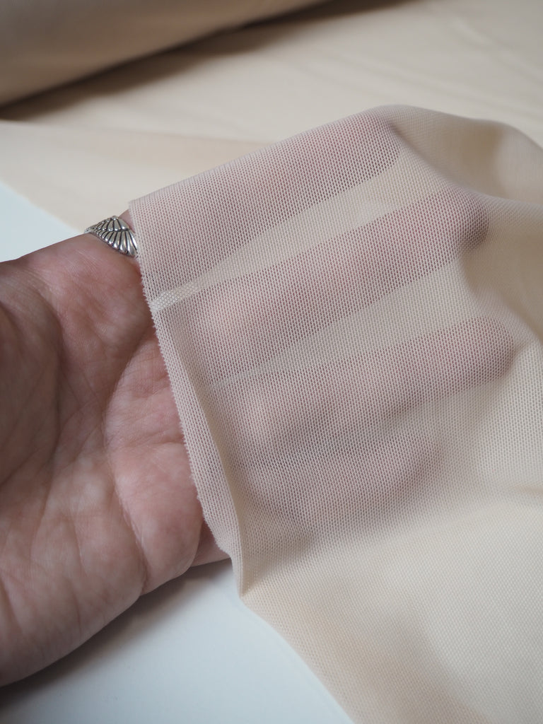 Pale Beige Stretch Mesh