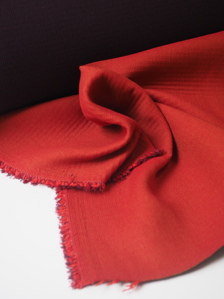 Aubergine + Rust Double Cotton Crepe