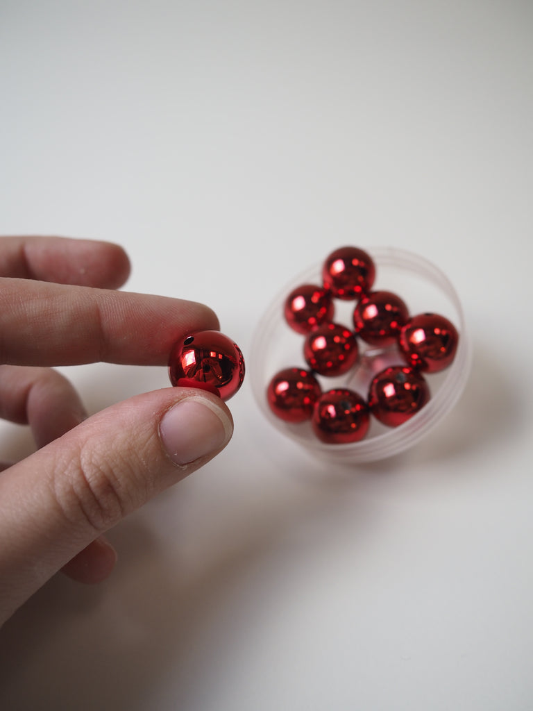 Metallic Red Beads 16mm