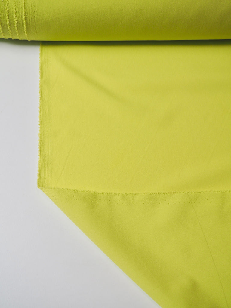 Neon Lime-Yellow Crepe de Chine