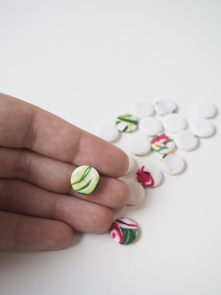 Summer Floral Crepe Covered Buttons 13mm