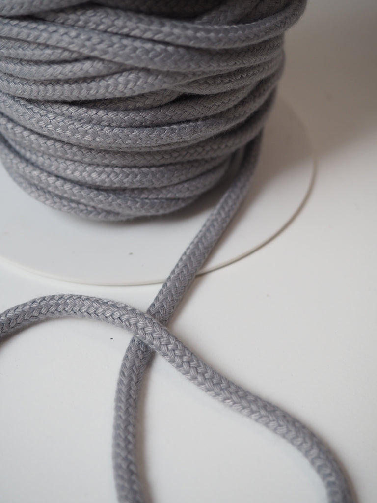 Grey Cotton Blend Braided Cord 6mm