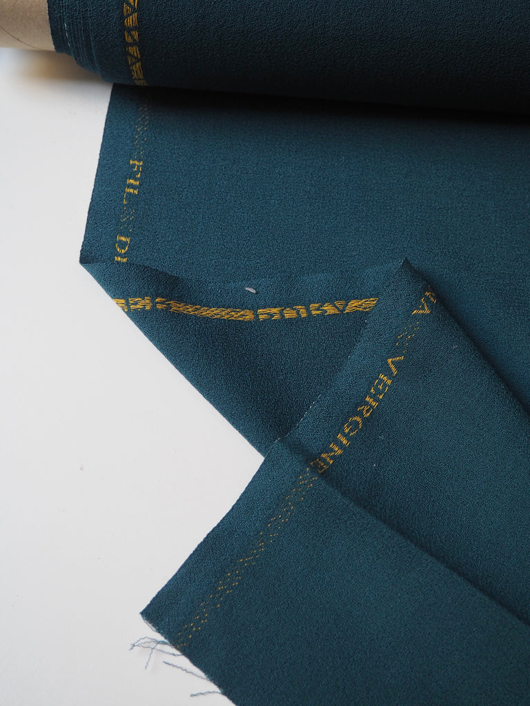 Deep Teal Wool Crepe