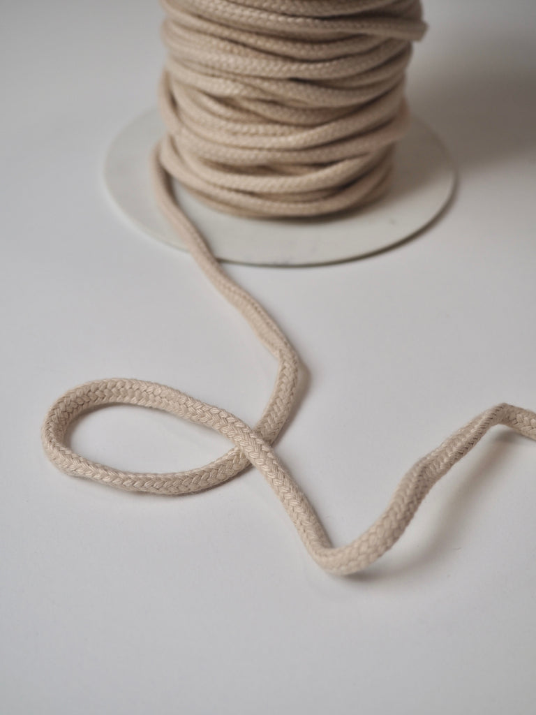 Beige Cotton Blend Braided Cord 5mm
