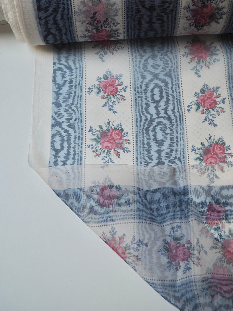 Floral + Moiré Stripe Silk Organza