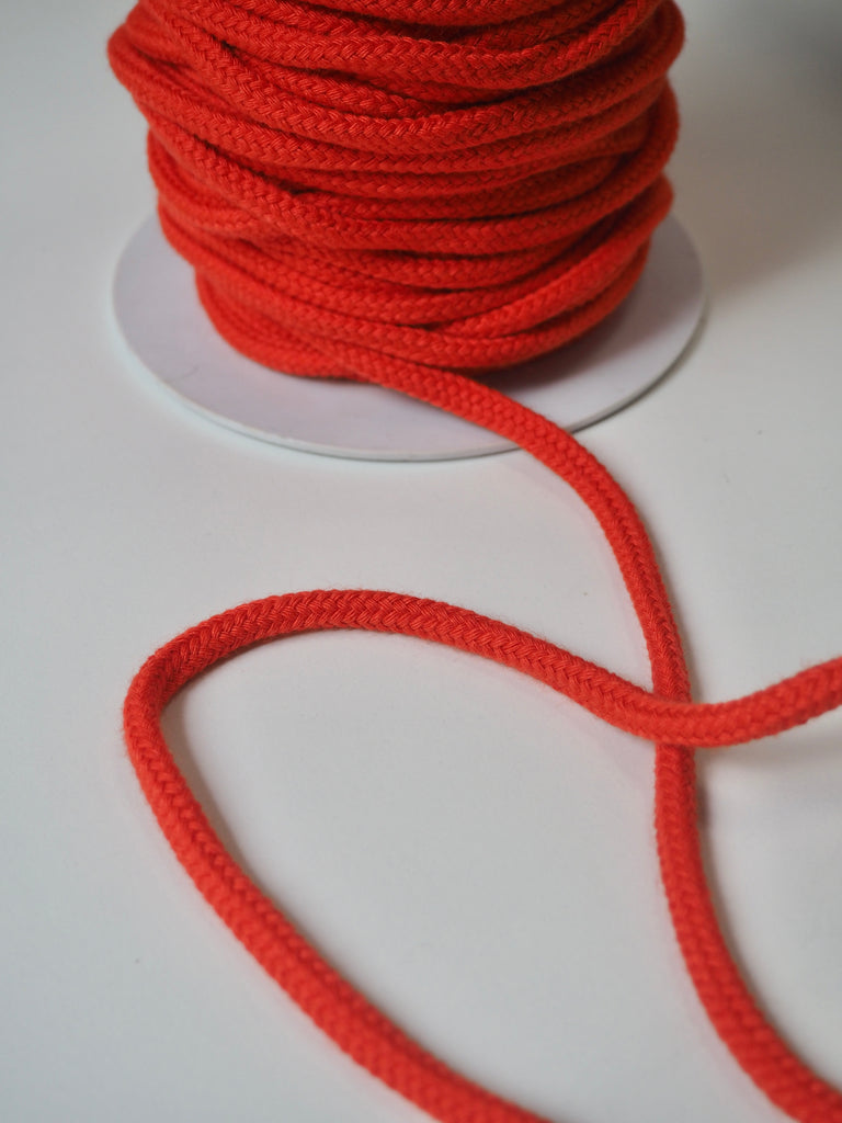 Scarlet Cotton Blend Braided Cord 6mm