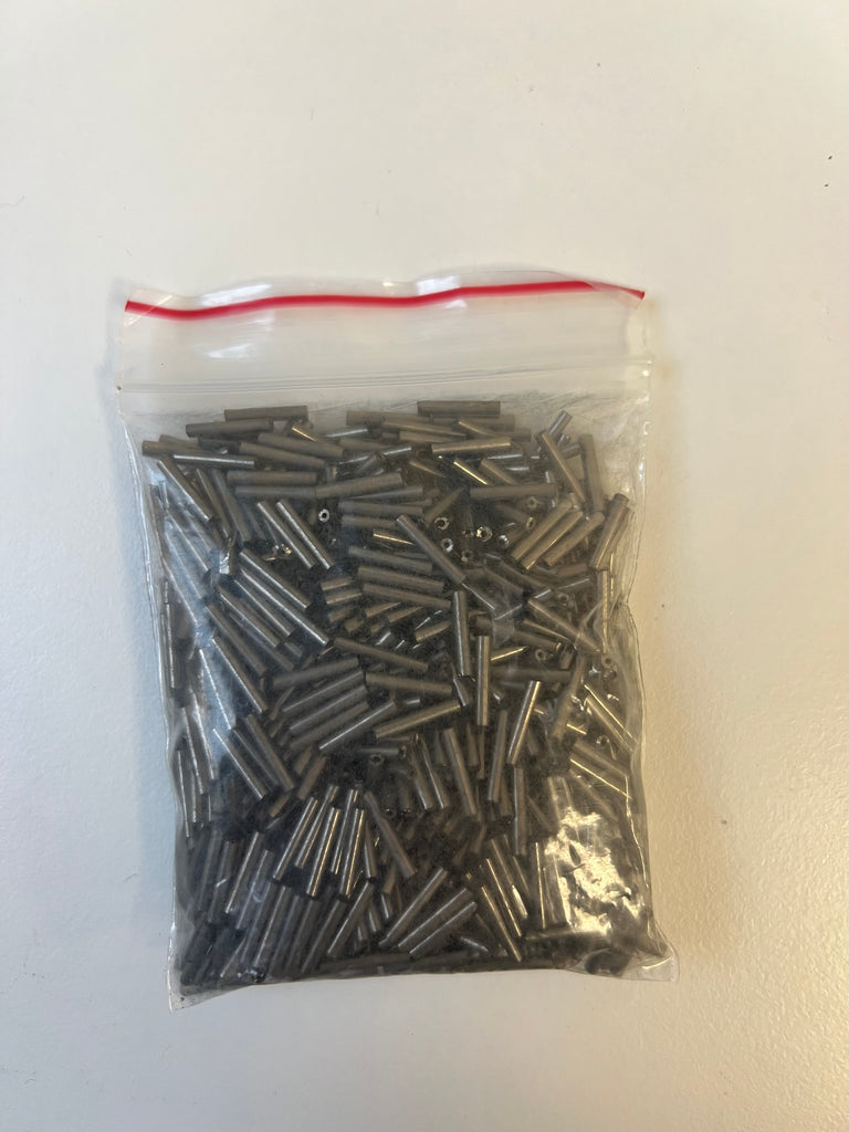 Dark Silver Tube Beads 66g