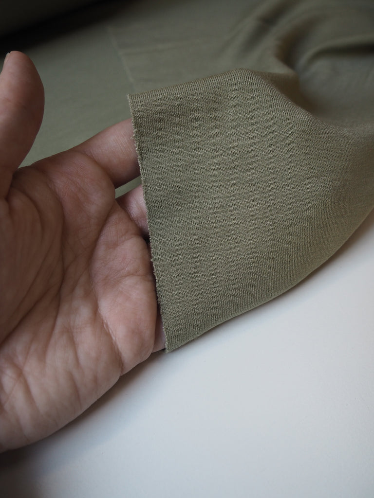 Sage Nylon/Viscose Double Jersey