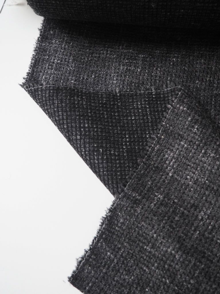 Grey Marl Alpaca/Cotton Gridded Check