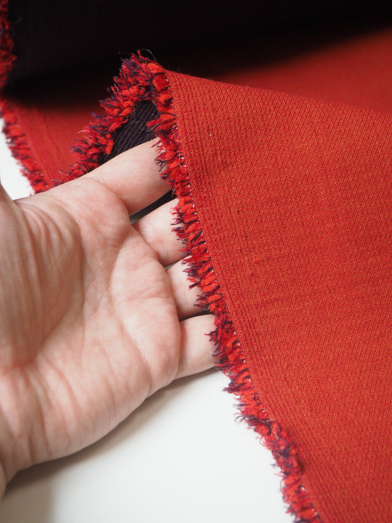 Aubergine + Rust Double Cotton Crepe