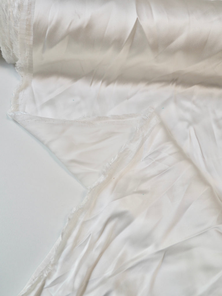 Off-White Viscose Satin