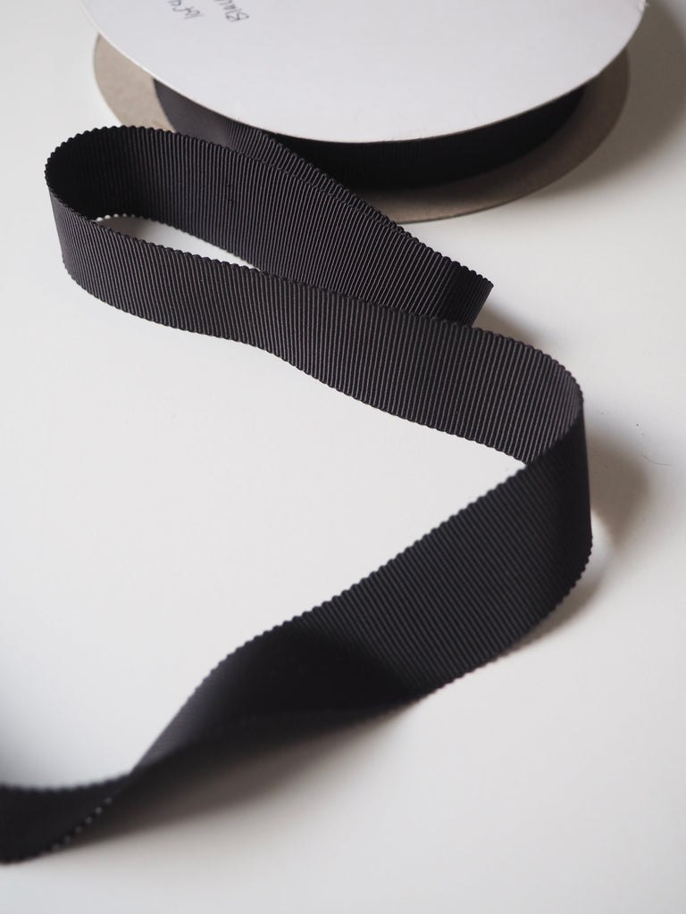 Black Grosgrain Ribbon 25mm