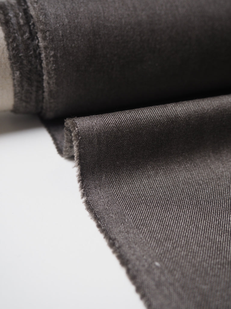 Mushroom Wool/Silk Flannel Twill