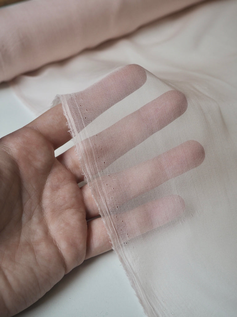 Pale Pink Silk Chiffon