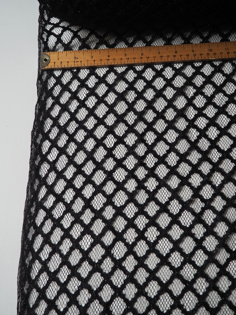 Black Lurex Honeycomb Lace