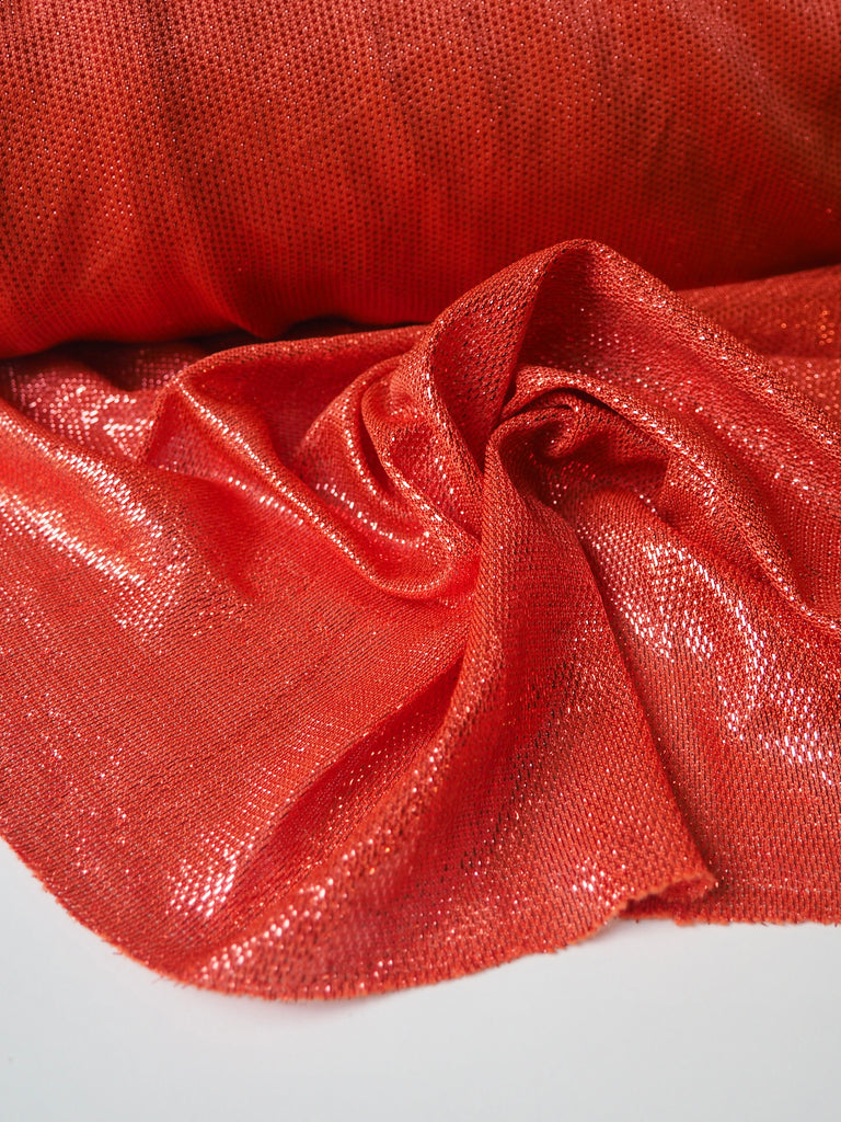 Orange Metallic Mesh Jersey