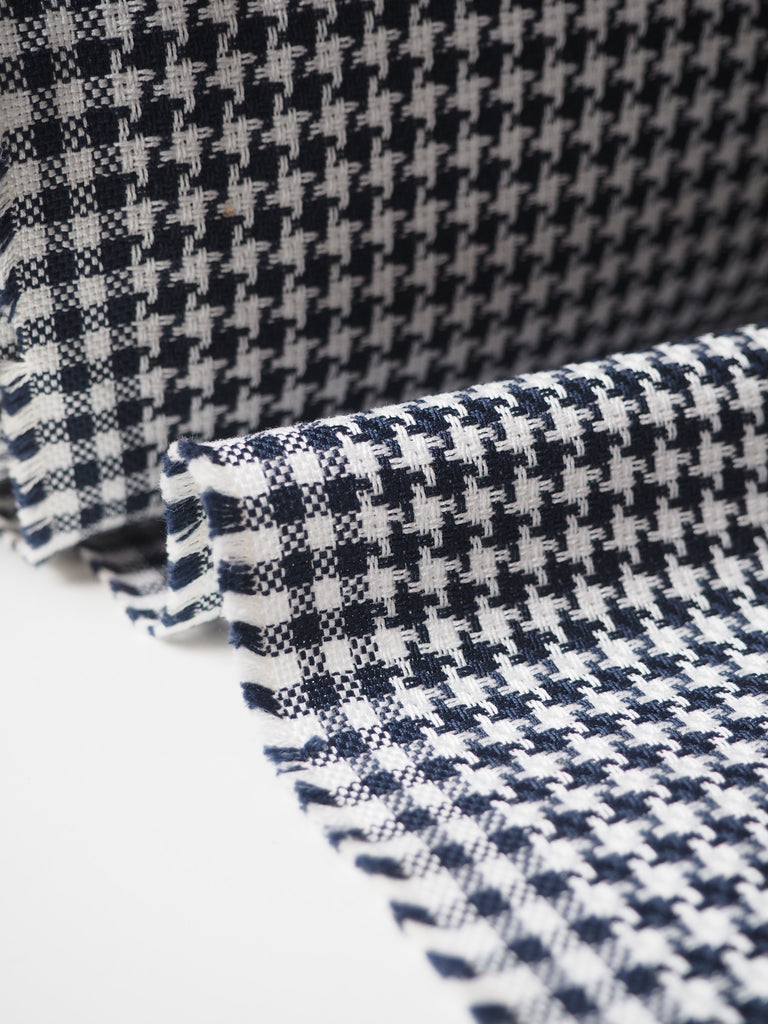 Midnight Houndstooth Cotton Jacquard