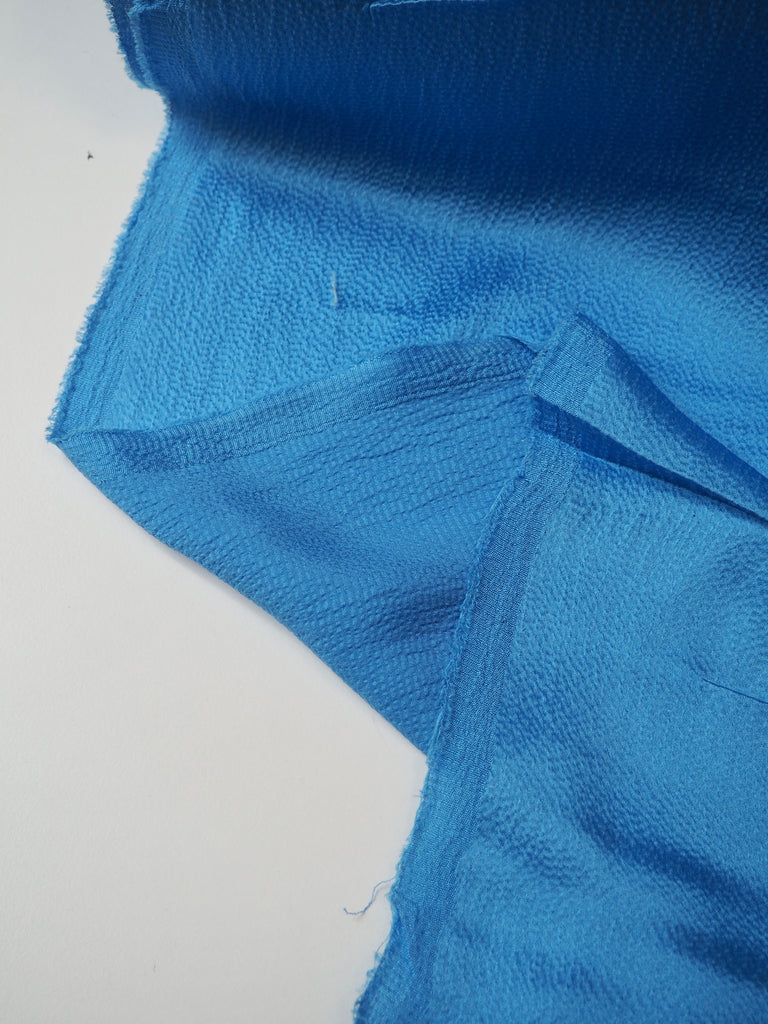 Azure Hammered Silk Satin