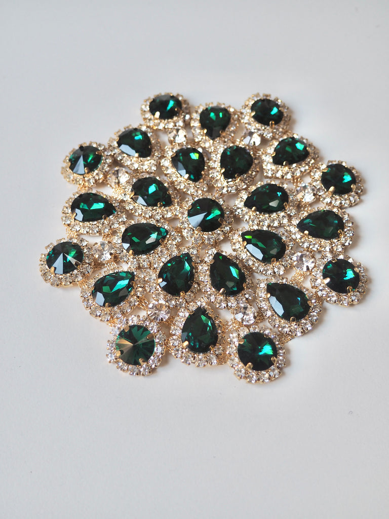 Emerald Gold Crystal Embellishment