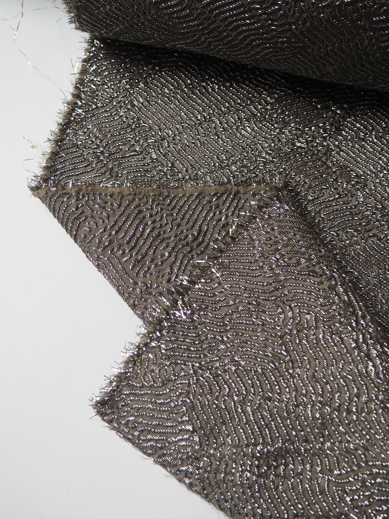 Pewter Wave Metallic Jacquard