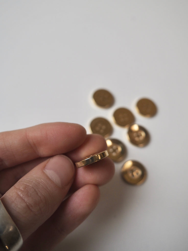 Gold Thick-rimmed Buttons 15mm/24L