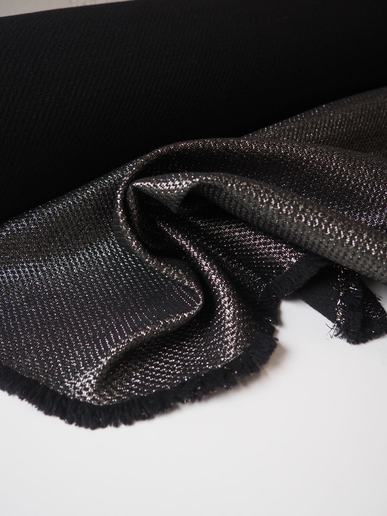 Gunmetal Lurex + Wool Jacquard