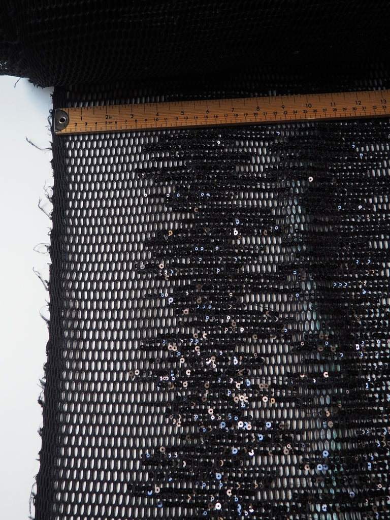 Black Sequin Honeycomb Mesh
