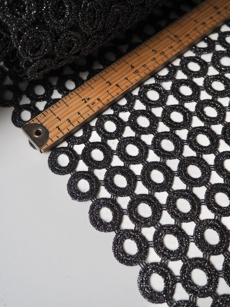 Gunmetal Circle Guipure Lace
