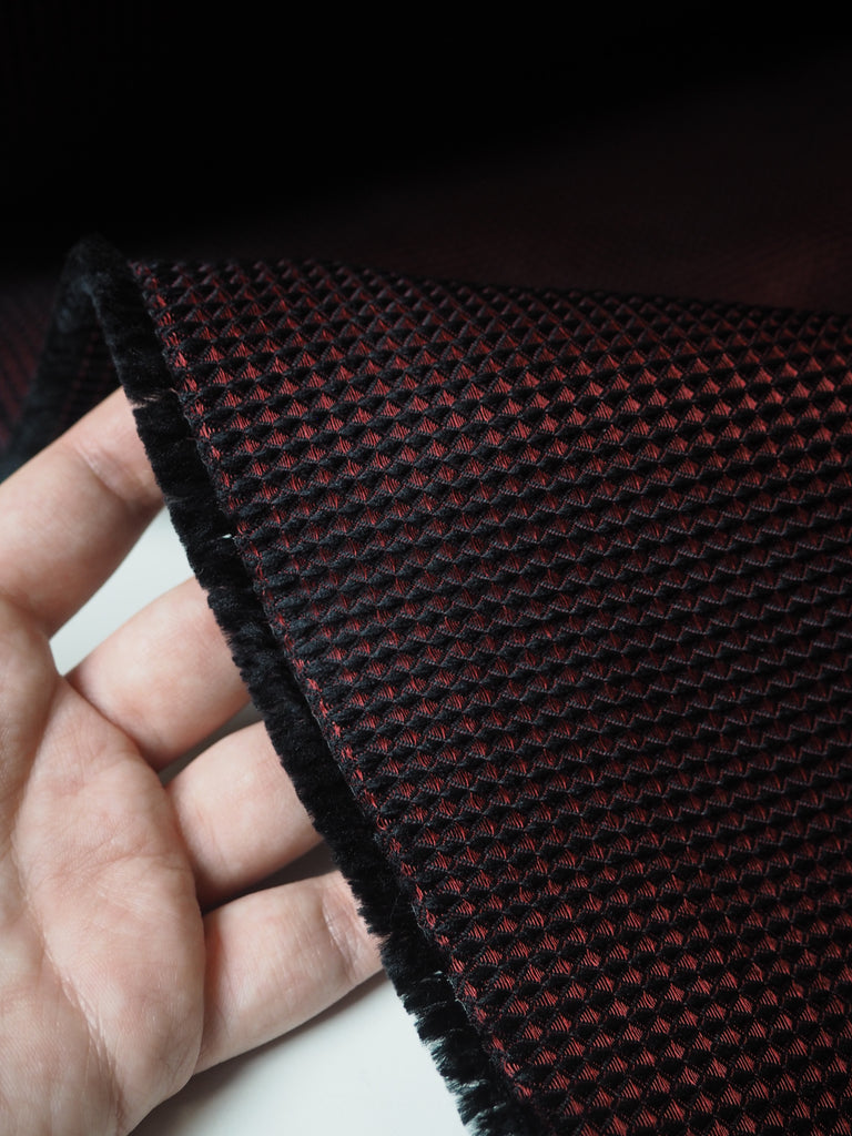 Red + Black Harlequin Jacquard