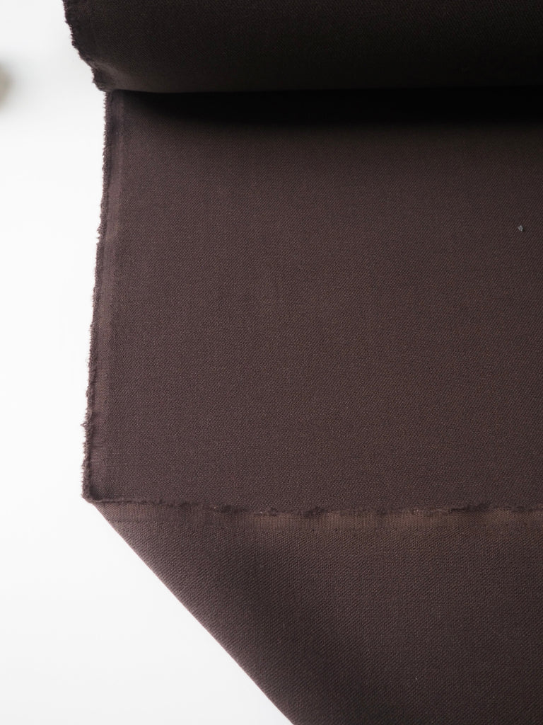 Brown Stretch Double Wool Twill