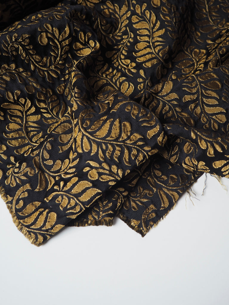 Black + Gold Garland Jacquard